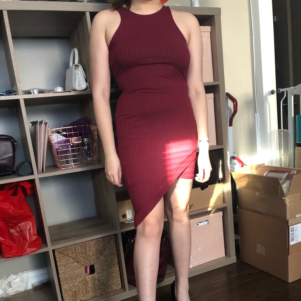Asymmetrical Ribbed Dress